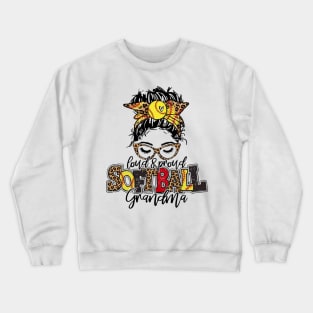 Softball Grandma Messy Bun   Softball Grandma Crewneck Sweatshirt